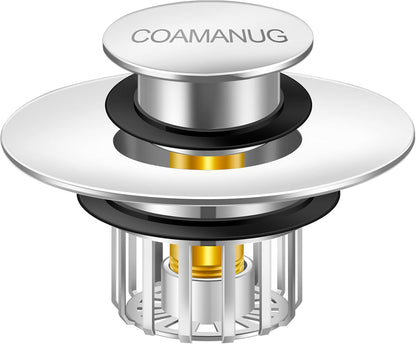 coamanug Bathtub Stopper | Shower Drain Hair Catcher, Pop-up Tub Stopper with Strainer | Bathroom Drain Plug | Drain Protector for 1-1/2 to 1-3/4"" Bath Drain Hole