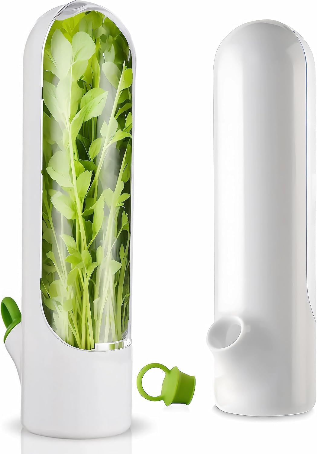 PLBSE Herb Saver Pod Containers, Herb Fresh Keeper for Refrigerator, Keeps Vegetables Fresh for 2-3 Weeks (White)