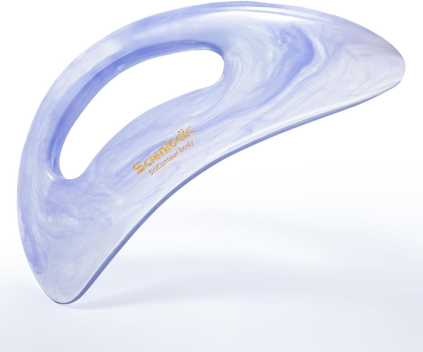 Scienlodic Gua Sha Massage Tool with Handle (Resin) Larger Guasha Scraping Tool for Back Neck Face Leg Massage, Lymphatic Drainage, Cellulite Remove - Large