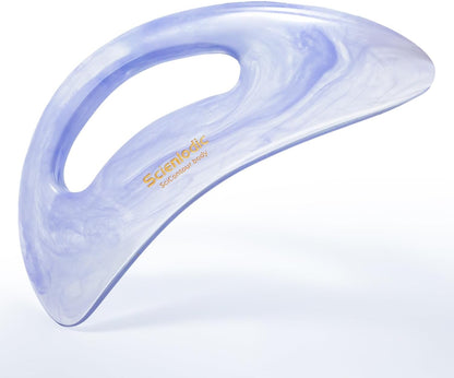Scienlodic Gua Sha Massage Tool with Handle (Resin) Larger Guasha Scraping Tool for Back Neck Face Leg Massage, Lymphatic Drainage, Cellulite Remove - Large