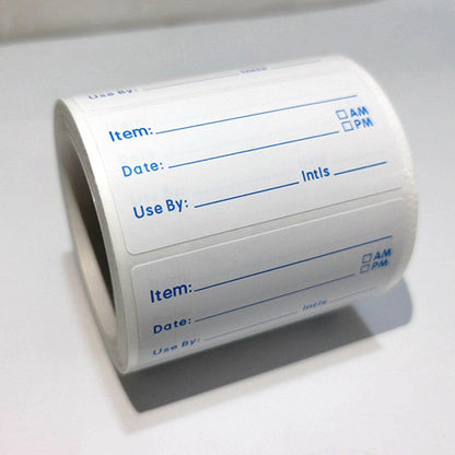 Pantry Storage Labels Removable Paper Stickers Dissolvable Date Labels Meal Prep Labels Suitable for Kitchen Home Refrigerator Restaurant, Blue Font