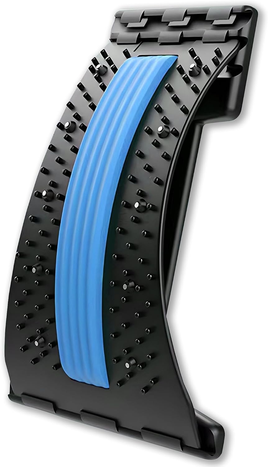 4-Level Back Stretcher, Lumbar Support for Muscle Relief (Blue)