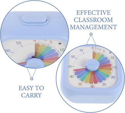 Visual Timer for Kids Toddlers, 60 Minute Countdown Clock | Rainbow Disk Pomodoro Timers for Classroom Kitchen Office, Desk Silent Time Management Tool Pomodoro Timers (3.5 Inch)