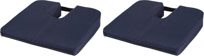 DMI Gradual Slope Seat Cushion for Coccyx, Sciatica and Tailbone Pain Used With Dining Room Chairs, Desk Chairs, Thin Car or Wheelchair Cushions, Machine Washable-Cover, 15 Inch, Navy