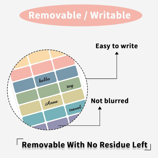 STARLIBOO Removable Freezer Labels, 1x2 Inch Color Coding Removable Label for Food Containers, 360 Freezer Stickers Tape to Write on/Waterproof (8 Colors Morandi)