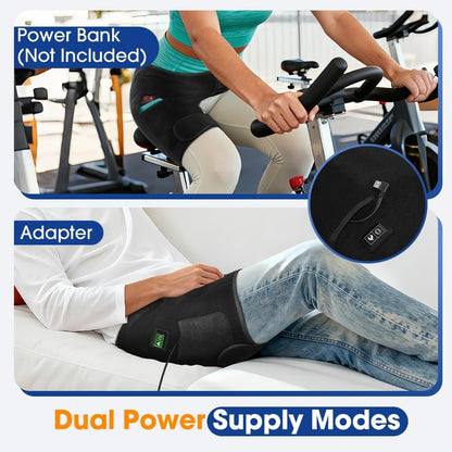 Red Light Hip Heating Pad for Sciatica & Hip Pain Relief, 5000mAh Built-in Battery Hip Brace with Vibration & 3 Heat Levels, Wearable Support for Lower Back, Thigh & Buttock