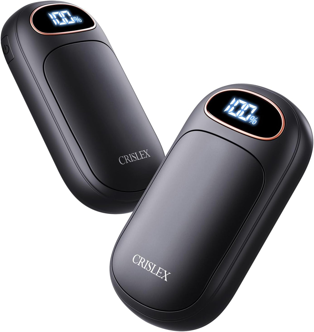 CRISLEX Electric Hand Warmers Rechargeable 2 Pack, 4 Levels Fast Heat, Reusable Hand Warmers with LED Display, Portable Magnetic Pocket Heater, Gifts for Christmas, Men, Women, Raynauds, Hunting, Golf