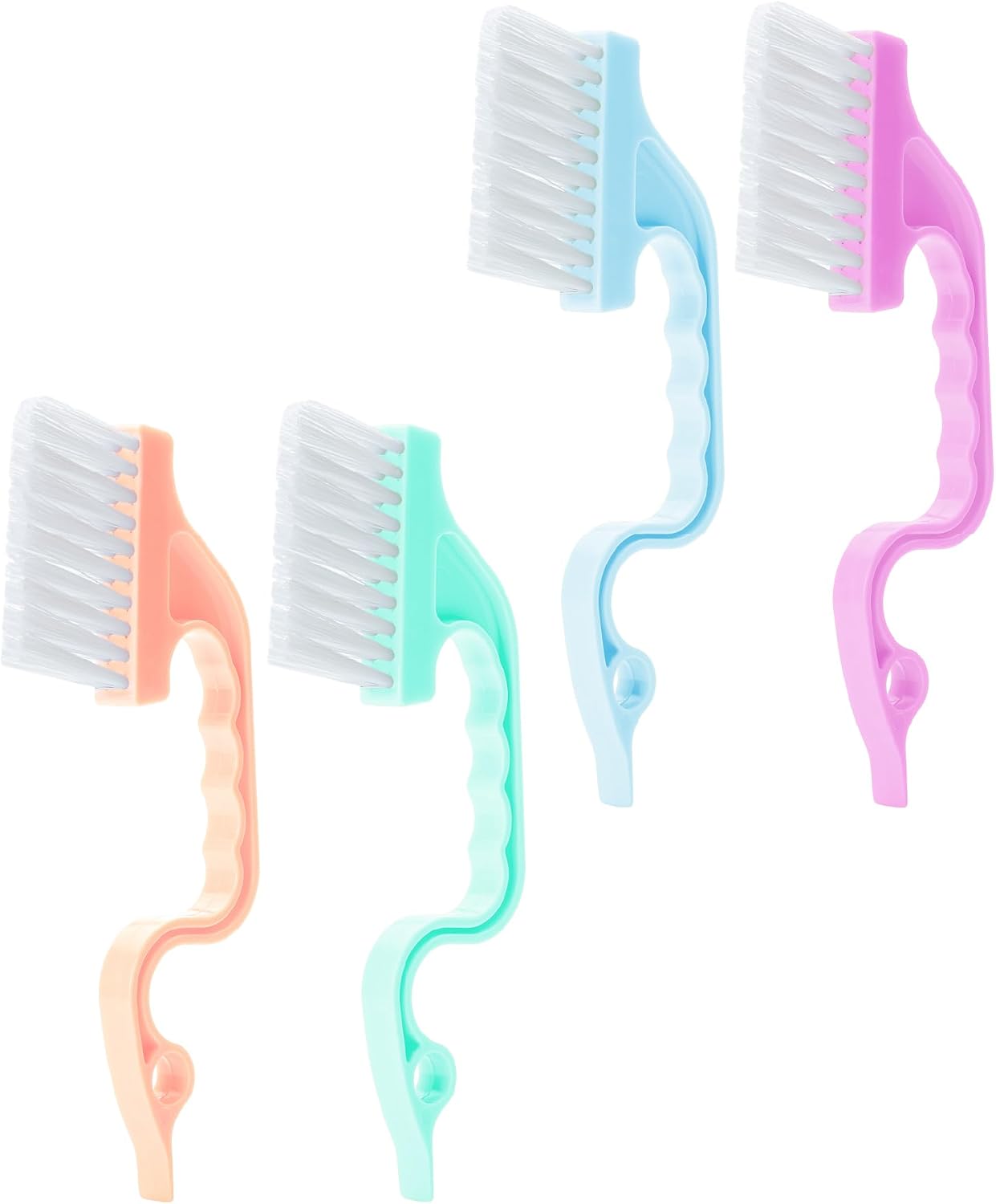 Slick- Window Track Cleaning Brush, 2 Pack, Yellow/Purple Ergonomic Handle, Built-in Scraper, Multipurpose, Window Track Cleaning Tools