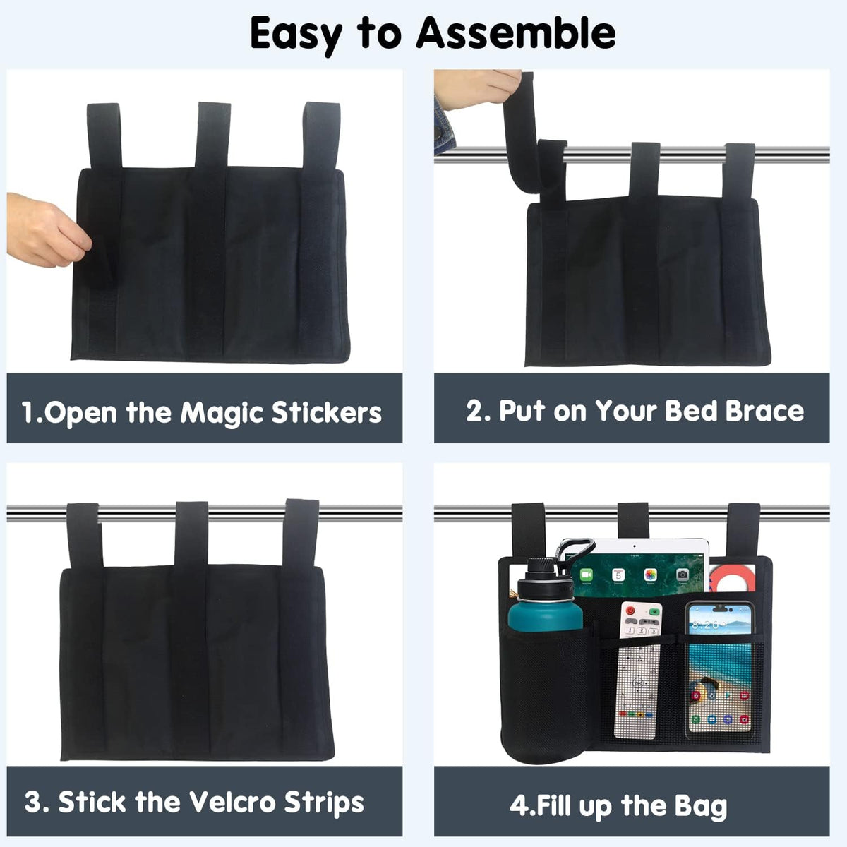 Bedside Storage Caddy, Bunk Bed Storage Bag, Hanging Bedside Organizer