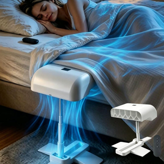 Bed Cooling Fan Under Sheets - Bed Cooling System with 5 Speeds and Remote, Adjustable Height Mattress Fans for Under Blankets