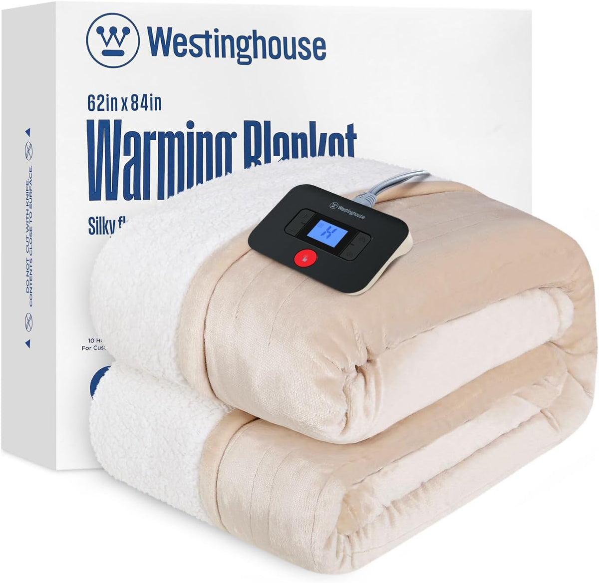 Westinghouse Heated Throw Blanket, 50"x60", Charcoal, ETL Certified