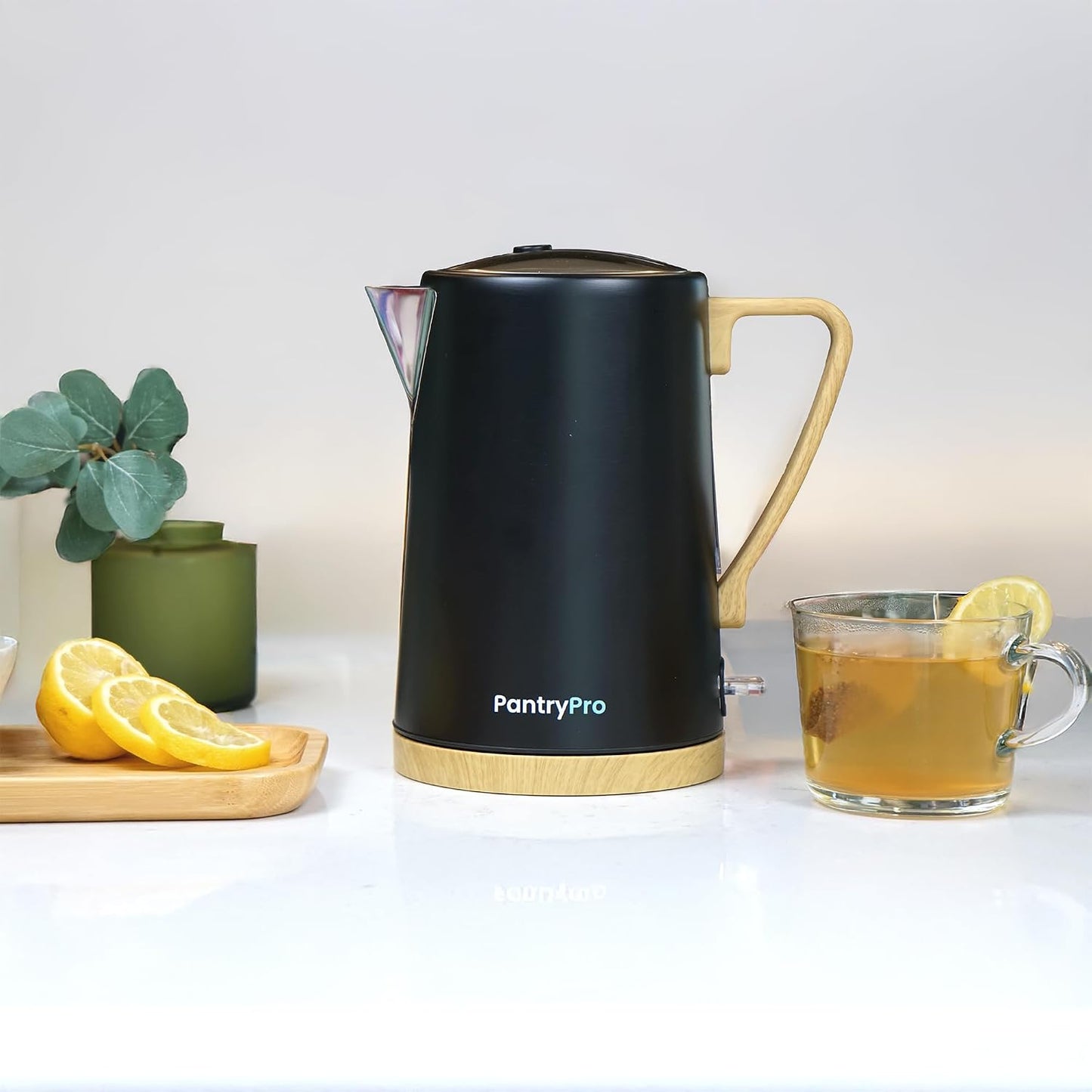 1.0L 1500W Gooseneck Electric Kettle - Stainless Steel Interior - Rapid-Boil - Auto Shut-Off, Boil-Dry Protection, Temperature Control, LED Indicator - Black by The Display Guys