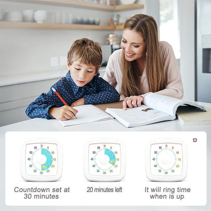 Visual Timer for Kids & Adults, 60 Minute Rainbow Countdown Timer, Time Management Tool for Classroom, Home, Kitchen, Office, School