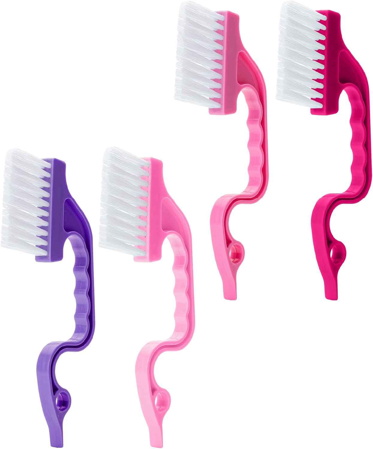 Slick- Window Track Cleaning Brush, 2 Pack, Yellow/Purple Ergonomic Handle, Built-in Scraper, Multipurpose, Window Track Cleaning Tools