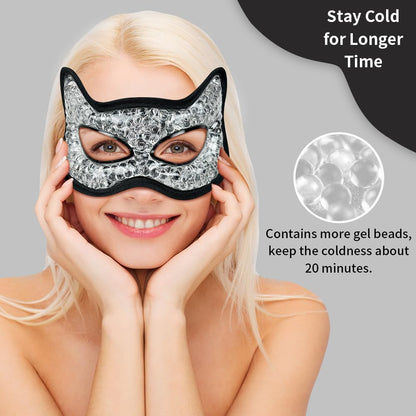 Cooling & Heating Eye Mask - Hot/Cold Use for Puffy Eyes, Headaches, Migraines, Sinus & Dark Circles (2 Packs Blue)