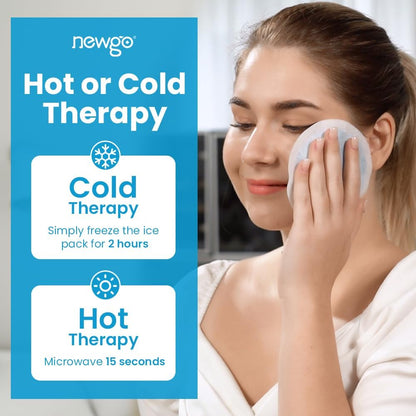 NEWGO Small Ice Packs for Injuries Reusable with Cloth Backing, 6 Packs | FSA Eligible, Round Hot and Cold Gel Pack, Flexible Cold Pack for Face, Toothache, Eyes Pain Relief