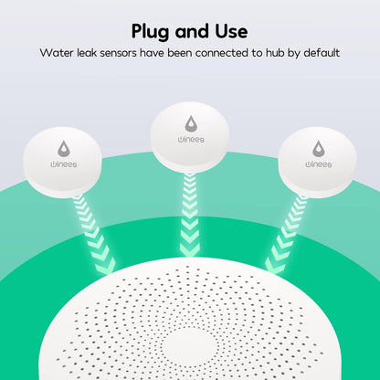 WiFi Water Leak Detector for Home, 3 Pack Water Sensors | with 100dB Adjustable Alarm, Leak Alert Email&SMS Notification, 200M Transmission for Basement, Bathroom, Laundry, IFTTT