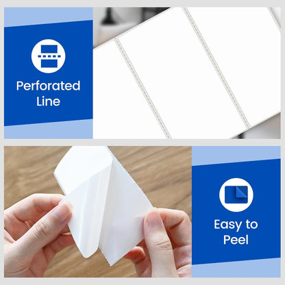 L LIKED 2" x 1" Thermal Labels, Blank Removable Labels with No Residue, Water and Oil Resistant, Use for Both Home and Office (1 Roll, 1300 Labels)