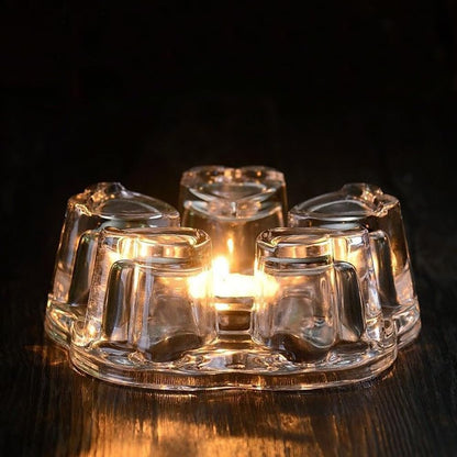 Crystal Teapot Heating Base Glass Teapot Warmer In Heart Shape Heat Resistant for Heating Tea or Beverages