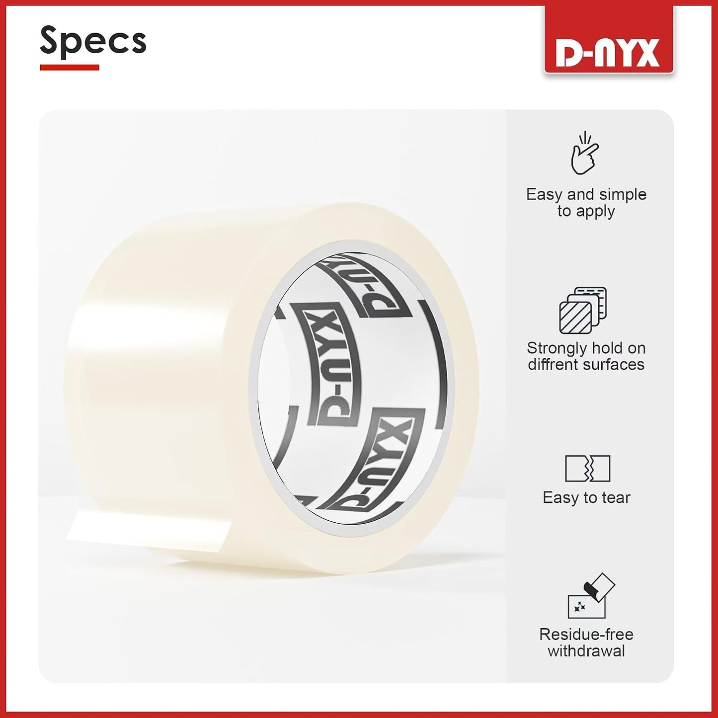 D-NYX Window Sealing Tape 1 Pack Transparent Sealing Heavy-Duty Residue-Free RV Insulation for Doors and Windows, Clear Weather Stripping Draft Isolation Tape (1 Pack 2 inch)