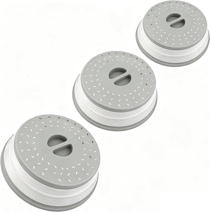 Collapsible Microwave Splatter Cover (12.4 IN,black) | Microwave Plate Cover With Steam Vent