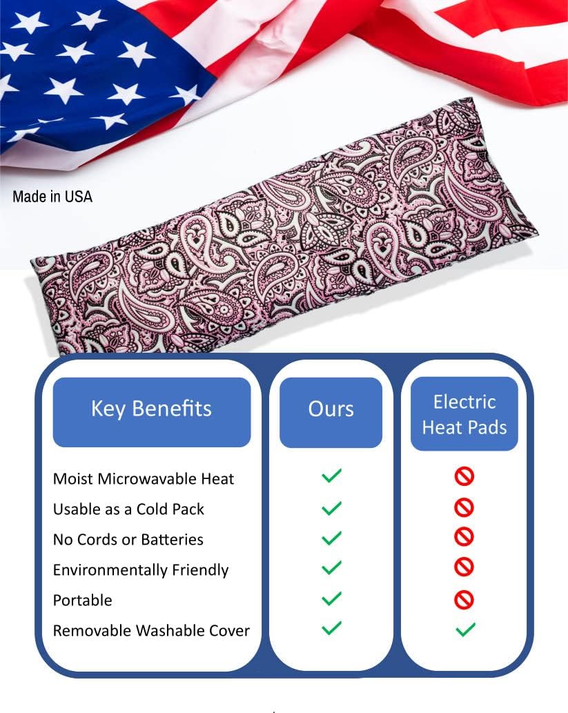 Microwavable Corn Filled Heating Pad and Cold Pack/Washable 100% Cotton Cover (Cross Hatch - Mint, 7.5in W x 11in L)