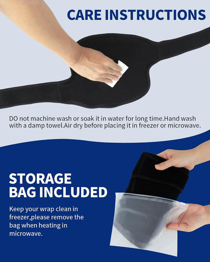 Gel Ice Pack Wrap with Straps for Knee,Elbow, Wrist, Neck, Ankle & Back,Reusable Ice Packs for Injuries, Inflammation & Recovery Hot Cold Therapy Short Style