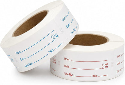 Food Labels for Containers, 2 Rolls, 500 Each, Meal Prep Kitchen Storage.