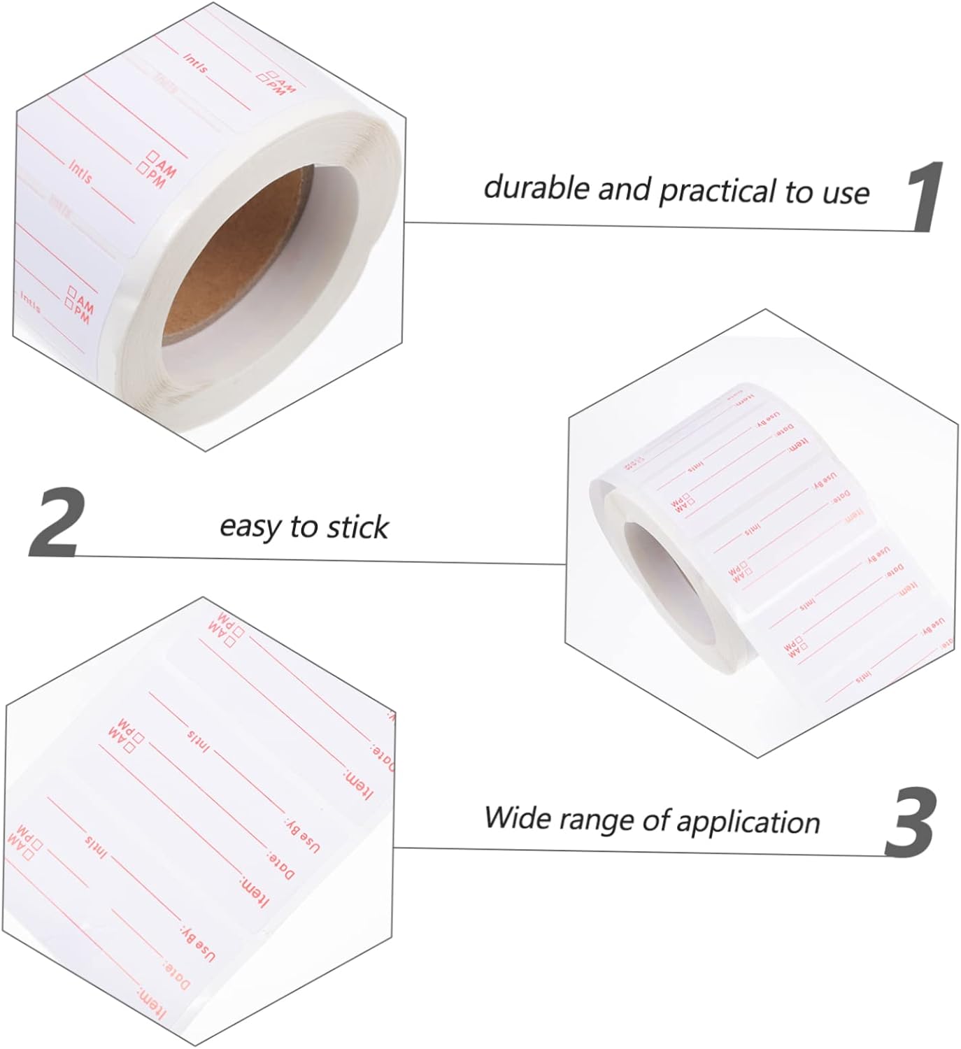 Operitacx 1roll Quality Material Writing Rotation Labels Food Labels Stickers Stickers Removable Adhesive for Day Dots Food Storage Jars and Bottles