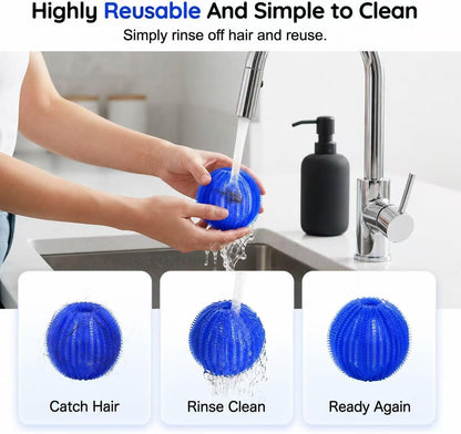12 PCS Pet Hair Remover for Laundry, Reusable Hair Catcher | Reusable hair catcher helps reduce pet hair on clothes, bedding and blankets for cleaner laundry every wash.