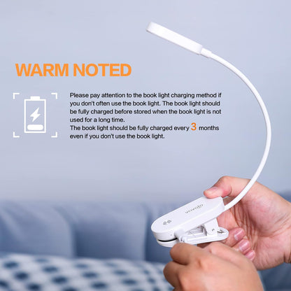 VAVOFO Rechargeable Book Light, 14 LEDs Eye Care Clip On Amber Reading Light for Bookworms Reading in Bed with 9 Colors 9 Brightness (Blue)