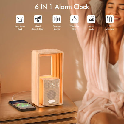 WILIT Digital Alarm Clock, Sunrise Alarm Clock with Nightlight, 9 Sleep Aid Sounds, White Noise Sounds Machine, Dimmable Display, Snooze,USB Charging Port,Gift for Women,Men,Teens,Kids,Travel