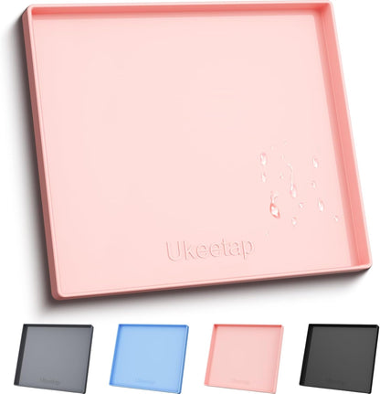 34" x 22" Extra Thick Silicone Mat Waterproof with Raised Edge, | Under Sink Mat for Kitchen & Bathroom, Kitchen Cabinet Liner, Multi-Purpose for Storage & Protection