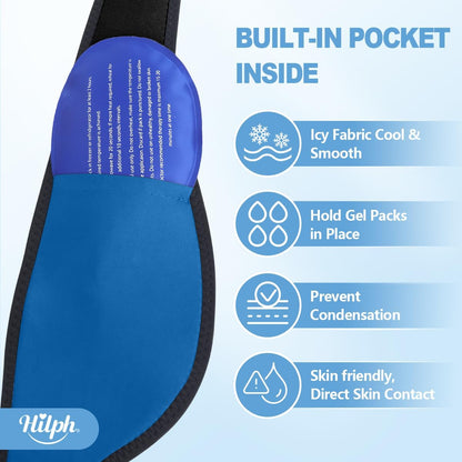 Hilph Wisdom Teeth Ice Pack Head Wrap, Face Ice Pack for Jaw Oral Surgery | Large Jaw Ice Wrap with 4 Hot Cold Gel Packs, Pain Relief for TMJ, Tonsillectomy, Wisdom Teeth Recovery Must Haves, Blue