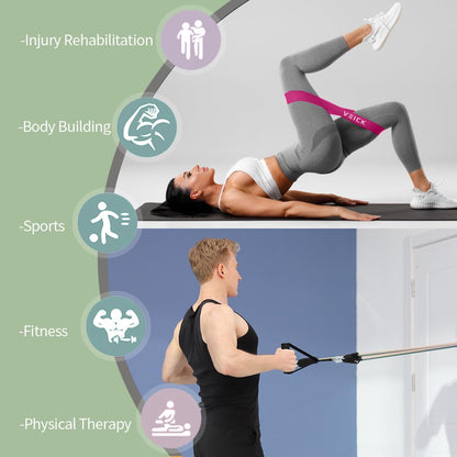 VElCK Resistance Bands Set with Handles for Exercise, Workout and Home Gym | 100% Natural Latex, 10-150LBS, Versatile for Yoga, Pilates, Strength, Home Gym