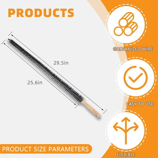 Fridge Coil Cleaning Brush,29.5Inch | 2Pack,Extra Long Handle Coil Brush for Fridge,Crevice Stanless Steel Cleaning Brush