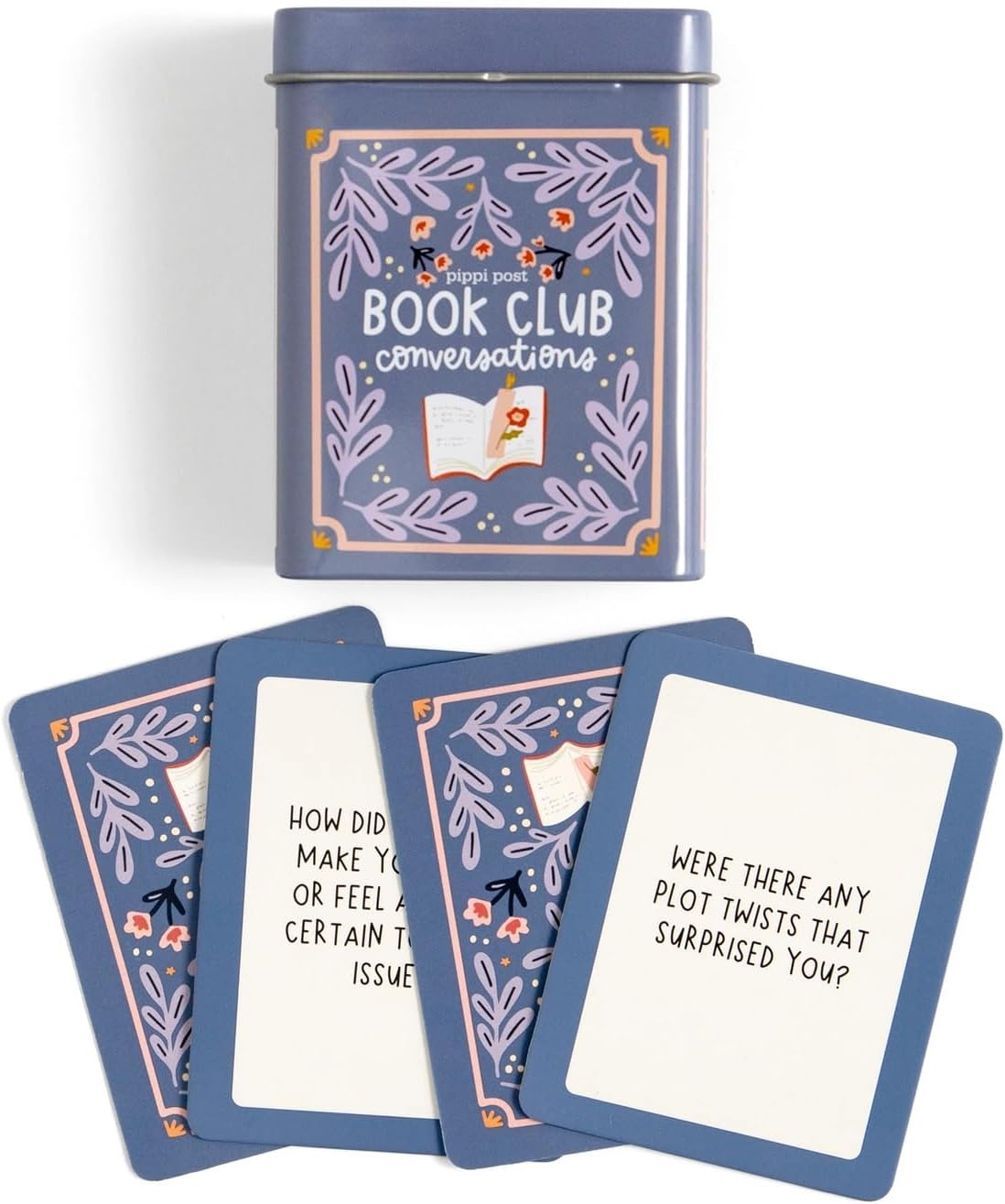 Pippi Post S'More Nature Conversation Cards with Tin, 50 Outdoor Prompts | 50 Conversation Starter Cards, Decorative Storage Tin, Ice Breaker Game