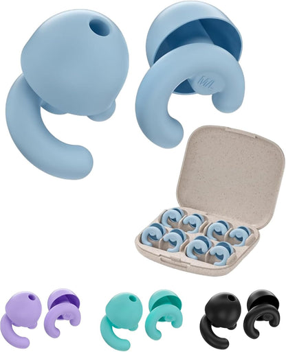 Noise Cancelling Ear Plugs Sleep 50dB NRR Side Sleep Small Ear | ultra soft silicone, reusable one-piece design, 4 sizes included, portable case