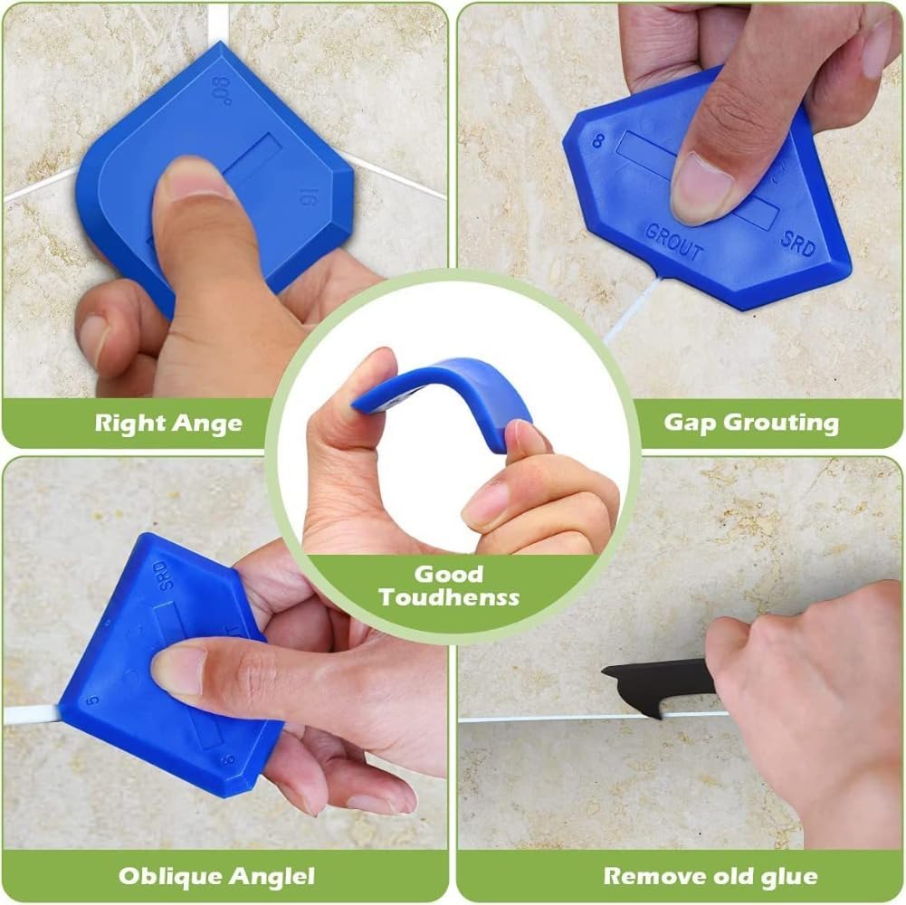 3 PCS Silicone Caulking Tools, Sealant Grout Finishing Sealing Caulk Tool Kit for Bathroom Kitchen, Caulking Finishing Tools, Caulk Smoothing Tool