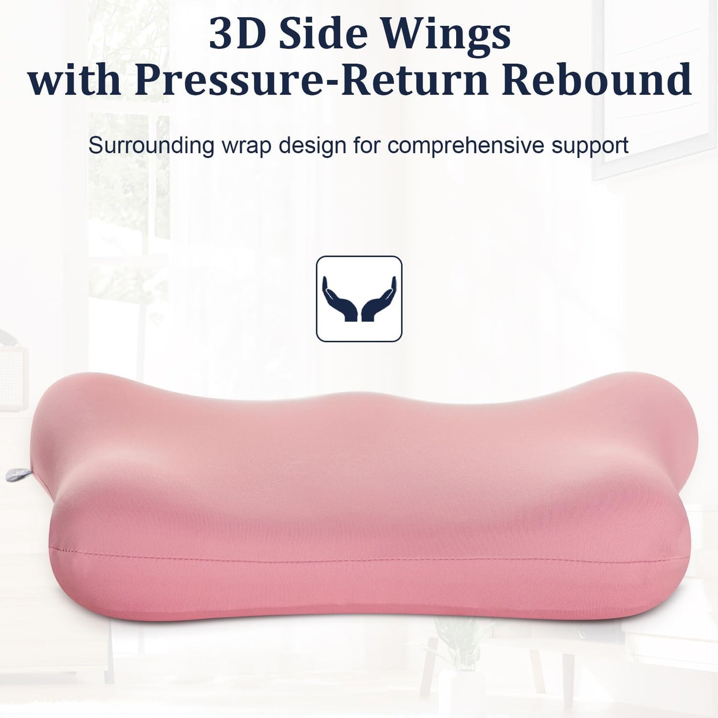 Lumbar Support Pillow for Office Chair Memory Foam Lumbar Cushion with Removable Cover Soft Back Support Pillow Suitable for Car, Couch, Gaming, Dark Blue