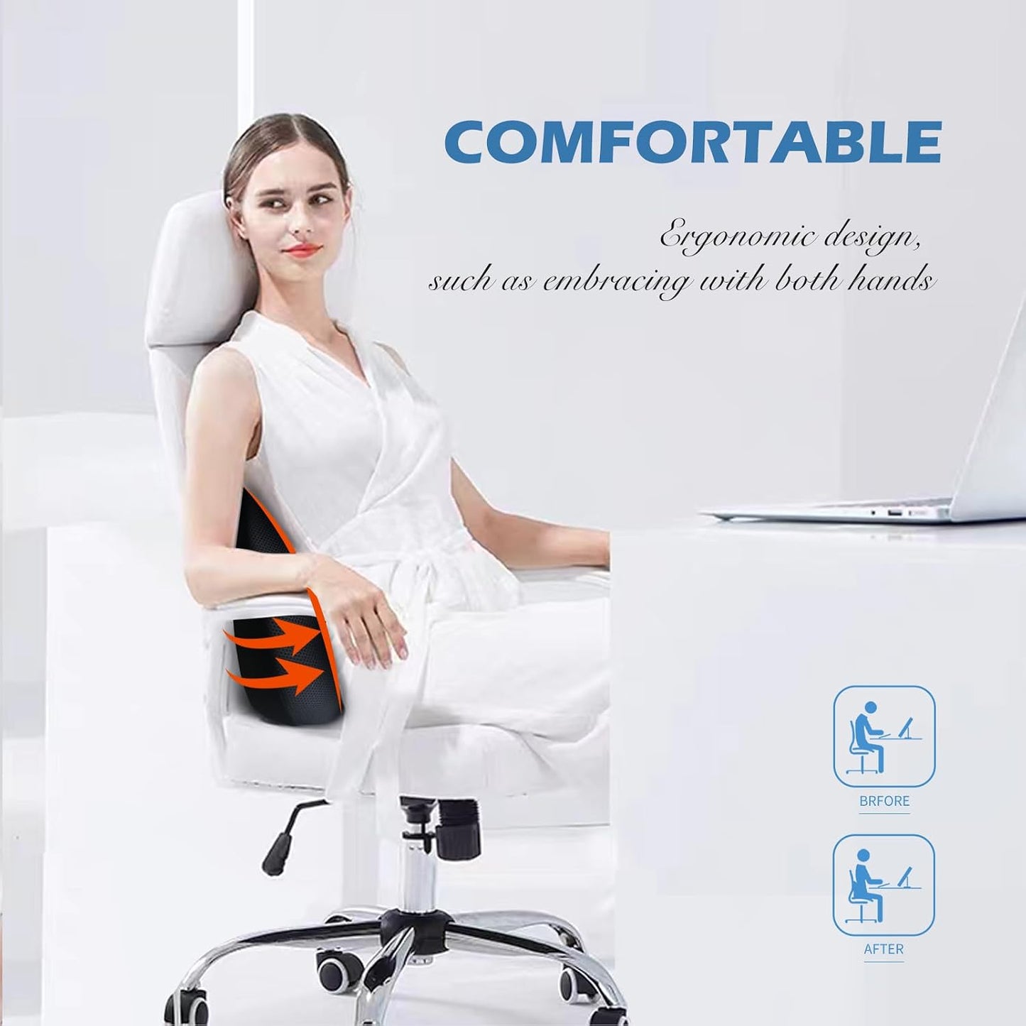 Super Cozy Lumbar Support Pillow for Car/Office Chair, 100% Memory Foam | Lumbar Pillow with Breathable Removable Cover, Ergonomic Design - Back Support for Back Pain Relief(Adjustable Strap, Black)