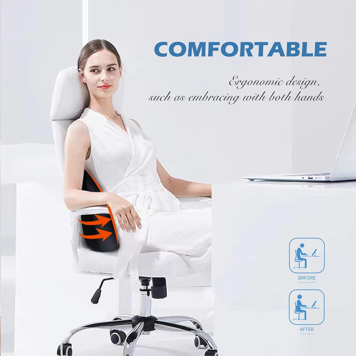 Super Cozy Lumbar Support Pillow for Car/Office Chair, 100% Memory Foam
