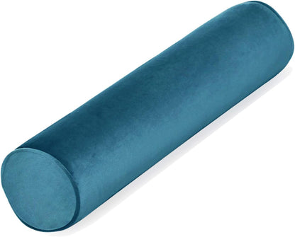 Tinbolunce Memory Foam Roll Pillow for Knee/Leg/Neck - Full Moon Bolster/Round Cylinder Pillow for Sleeping on Side or Back - Removable Cooling Cover Length 18" x 6" Diameter (Chocolate Brown)