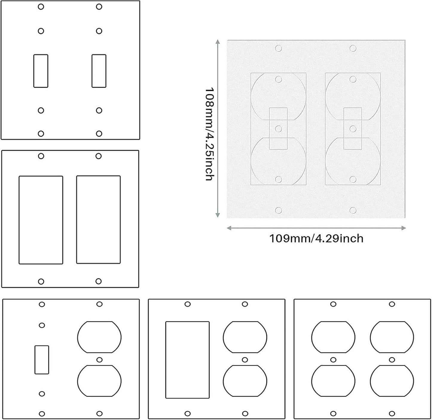 55Pcs Wall Plate Insulation Gasket, White Outlet Insulation Foam Replacement Weatherproof Gasket Sealer for Electrical Outlet Plates Switch Covers