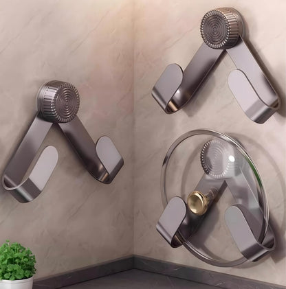 Pot Lid Rack Organizer holder for Cabinet Door/Wall With Suction Cup, No Drilling, Adjustable Rotating Arm Design Fits 6-14" Lids(Charcoal gray)