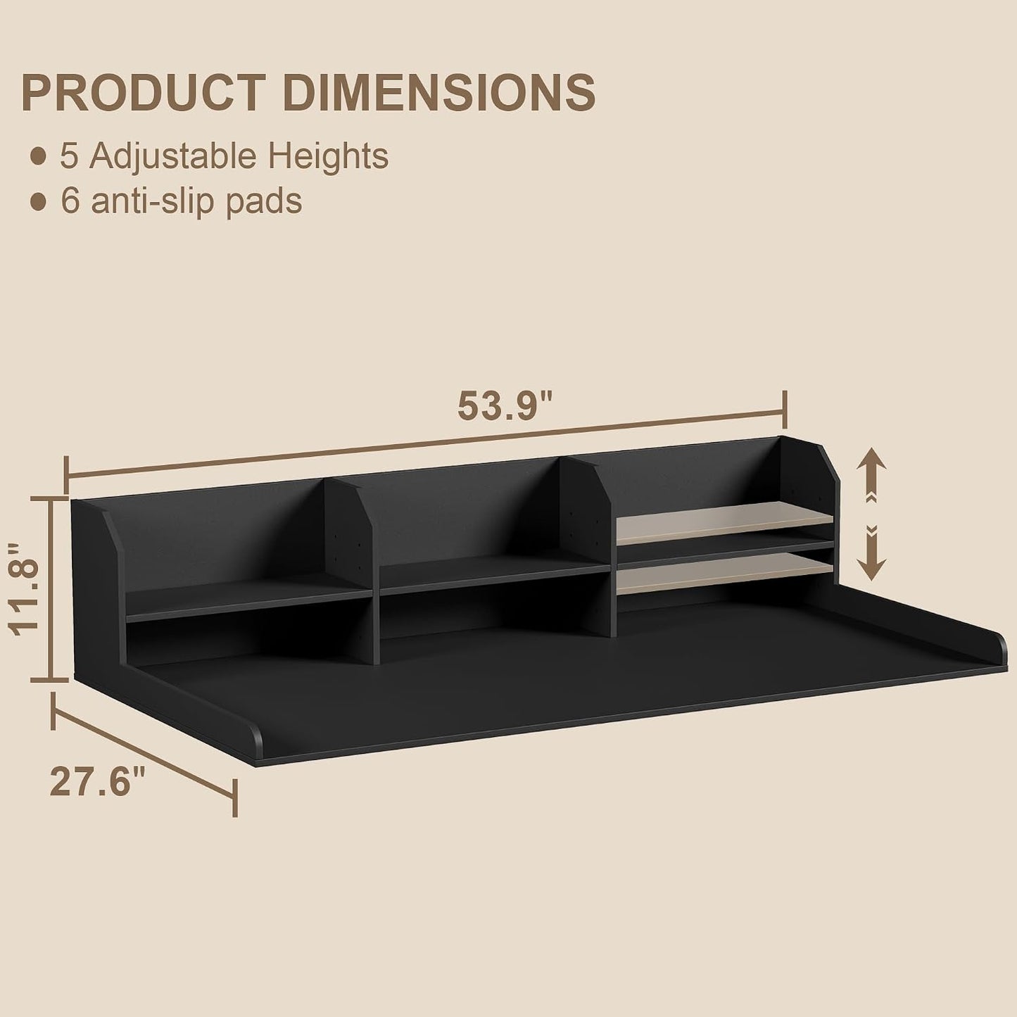 ChooChoo Washer Dryer Countertop, Adjustable Shelf, 2-Tier | Laundry Room Topper, Spacious Storage, For Folding Clothes & Efficient Organization, Walnut