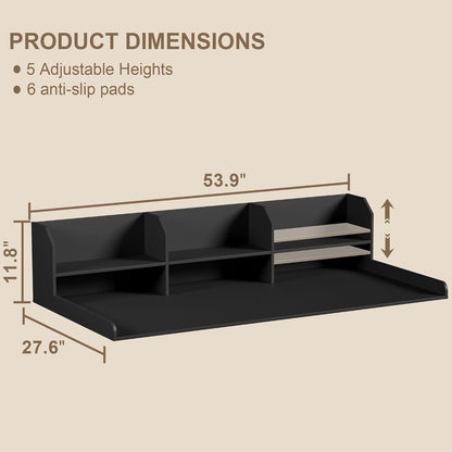 ChooChoo Washer Dryer Countertop, Adjustable Shelf, 2-Tier | Laundry Room Topper, Spacious Storage, For Folding Clothes & Efficient Organization, Walnut