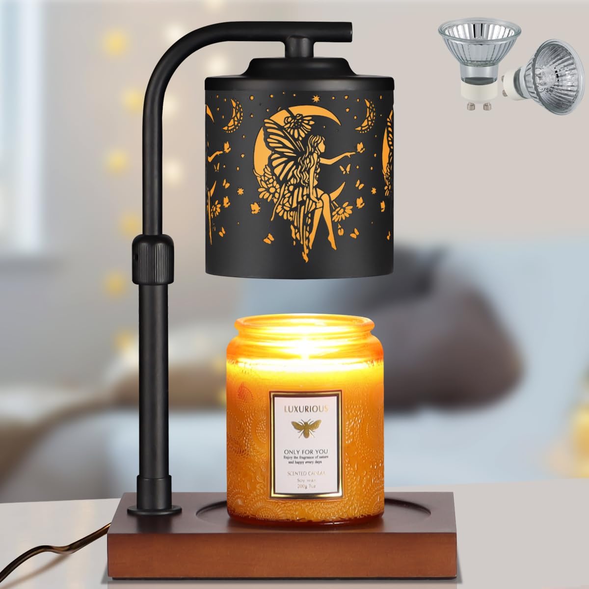 Candle Warmer Lamp Adjustable Height Dimmable for Jar Candles Hummingbird