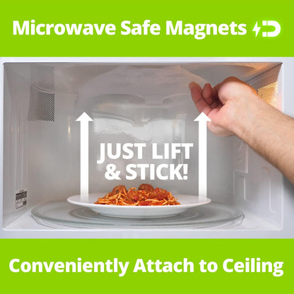 HOVER COVER Magnetic Microwave Splatter Cover for Food - 12-Inch - Gray | BPA-Free Lid, Vented Plate Guard with Steam Vents, Anti-Splash Microwave Lid, Dishwasher Safe, Space-Saving Magnetic Storage