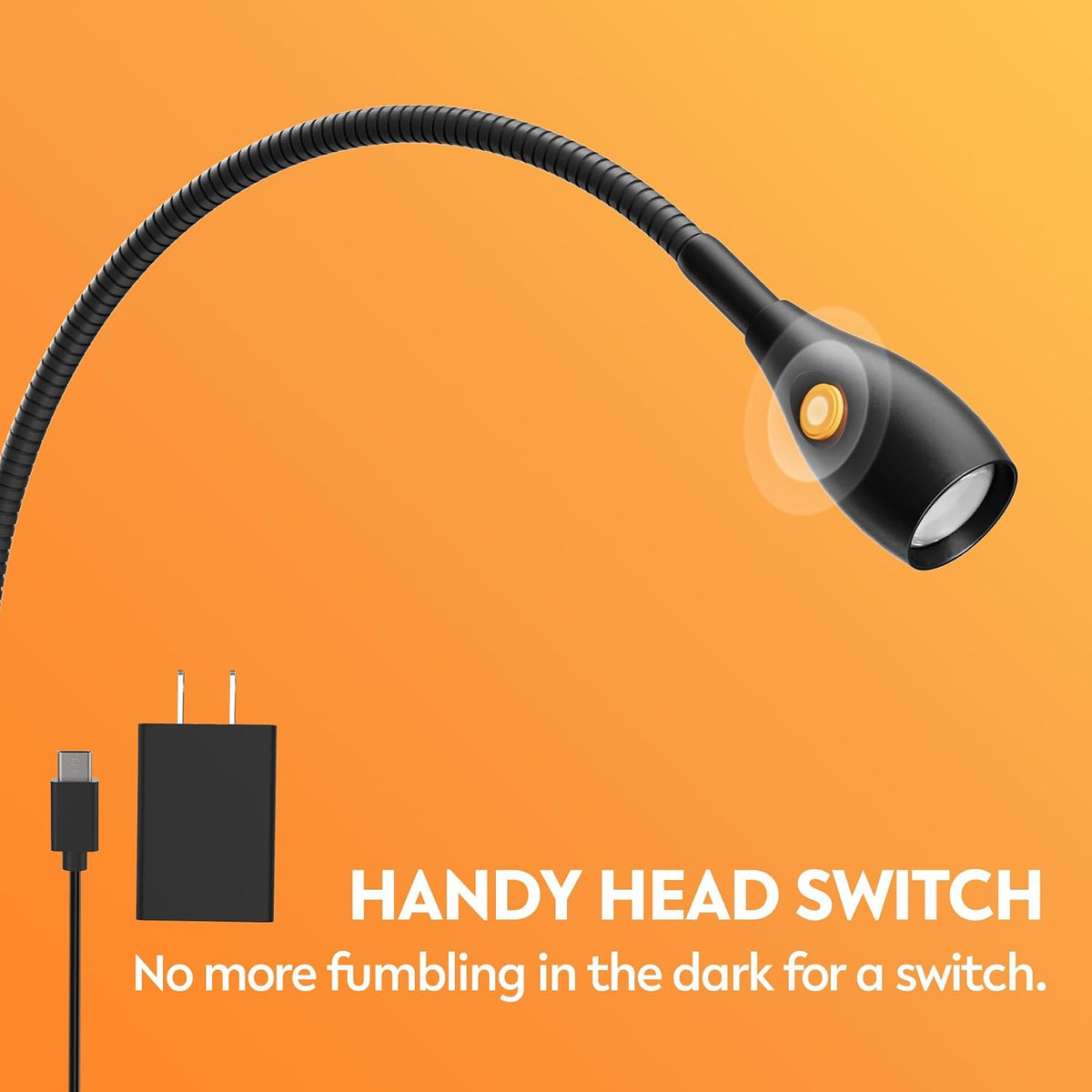 acegoo Minimalist Clip On Reading Light, Head Switch Headboard Book Lamp